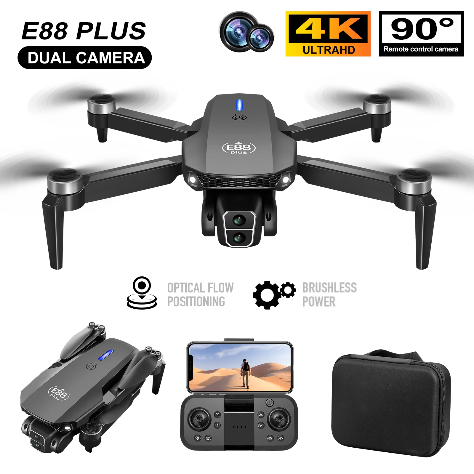 Neue E88 Plus Quadrocopter-Dro – Drone Gimbal Brushless Bewertung und Preis